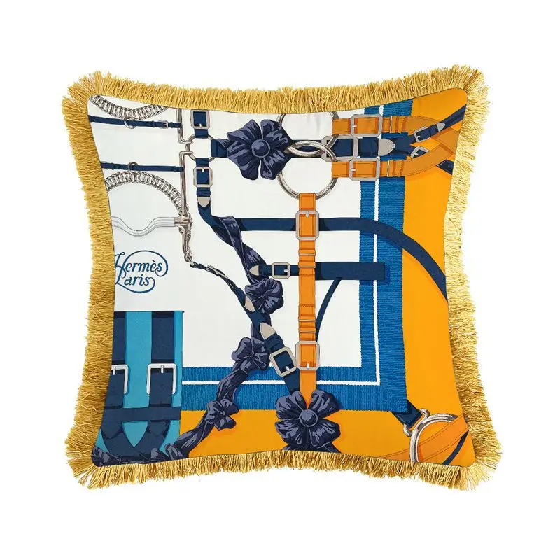 Lisi Velvet French Tassel Pillowcase 45cm Double Sided Printed - Image 9