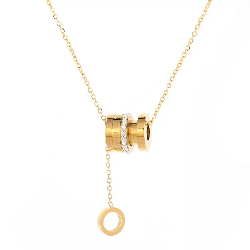 Gold Double-Ring Necklace for Women - Image 9