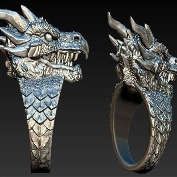 Golden Dragon Damaged Faucet Ring for Men - Image 6