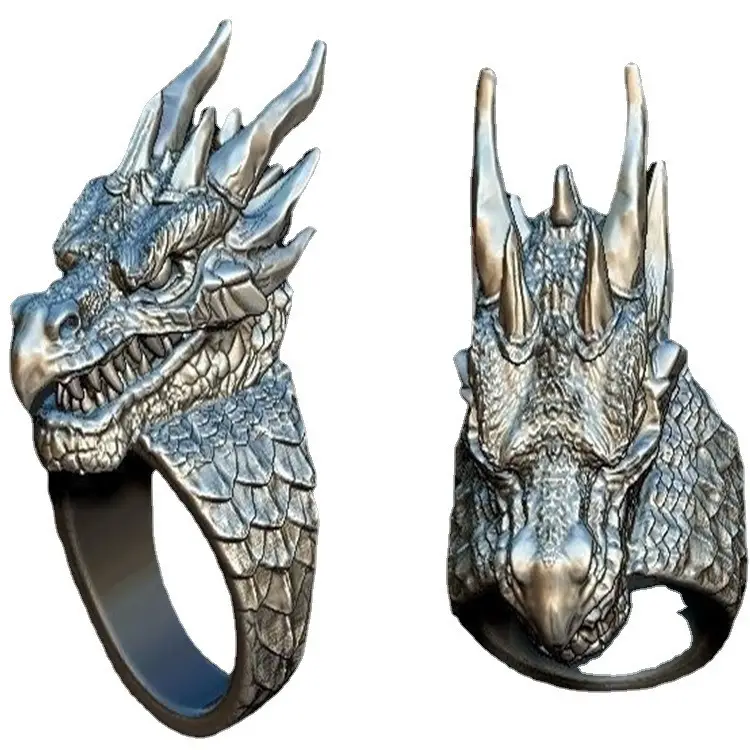 Golden Dragon Damaged Faucet Ring for Men - Image 7