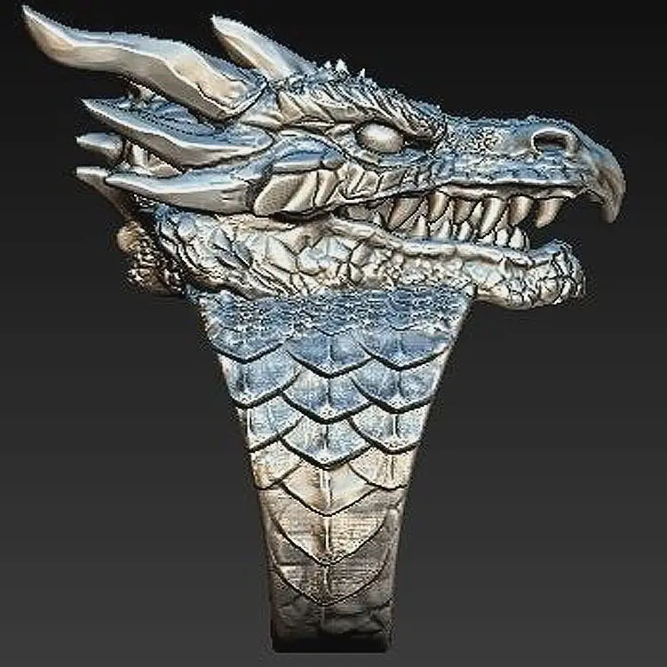 Golden Dragon Damaged Faucet Ring for Men - Image 2
