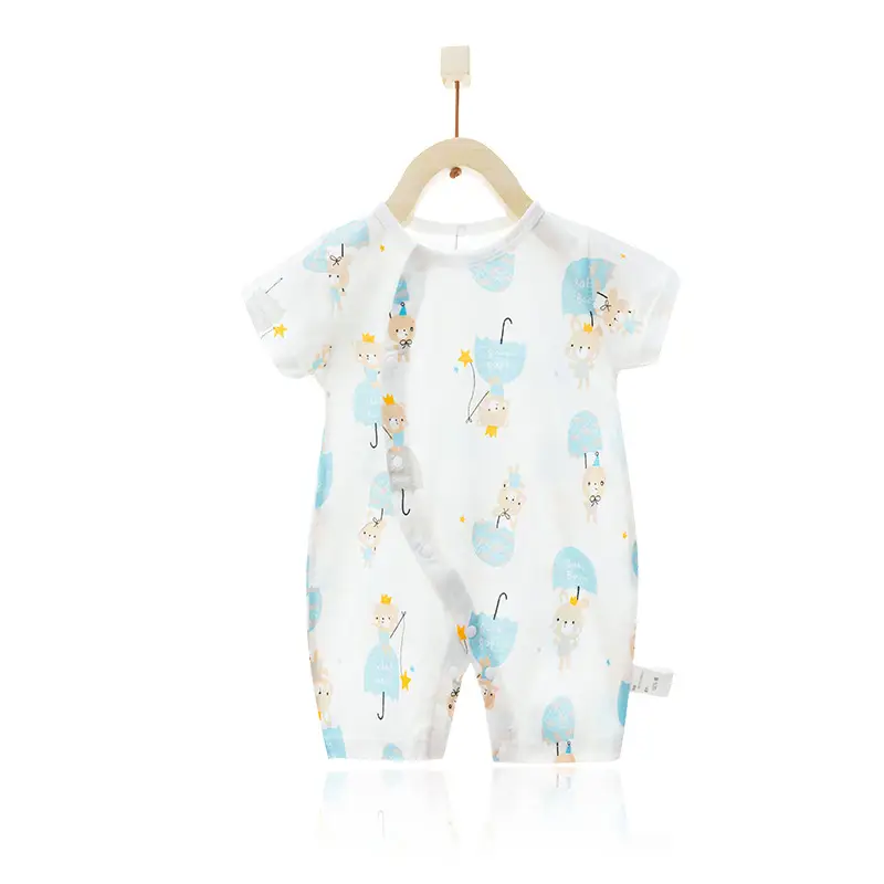 Baby Pajamas Orange Heart Print Cotton Summer Wear