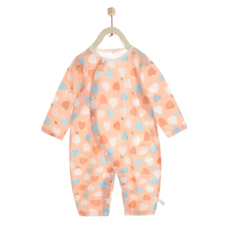 Baby Pajamas Orange Heart Print Cotton Summer Wear