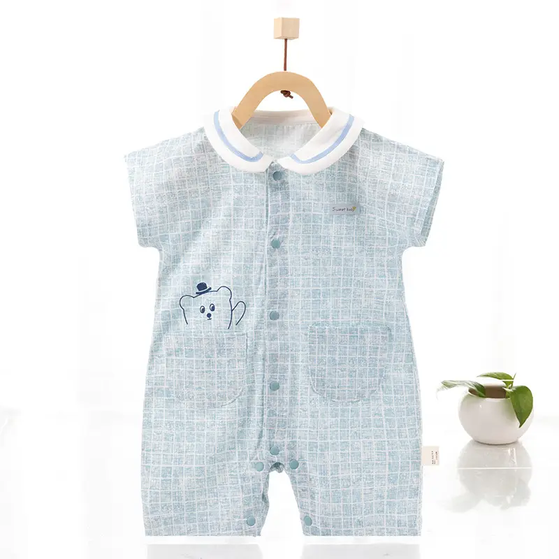 Baby Pajamas Orange Heart Print Cotton Summer Wear