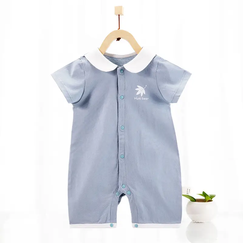 Baby Pajamas Orange Heart Print Cotton Summer Wear