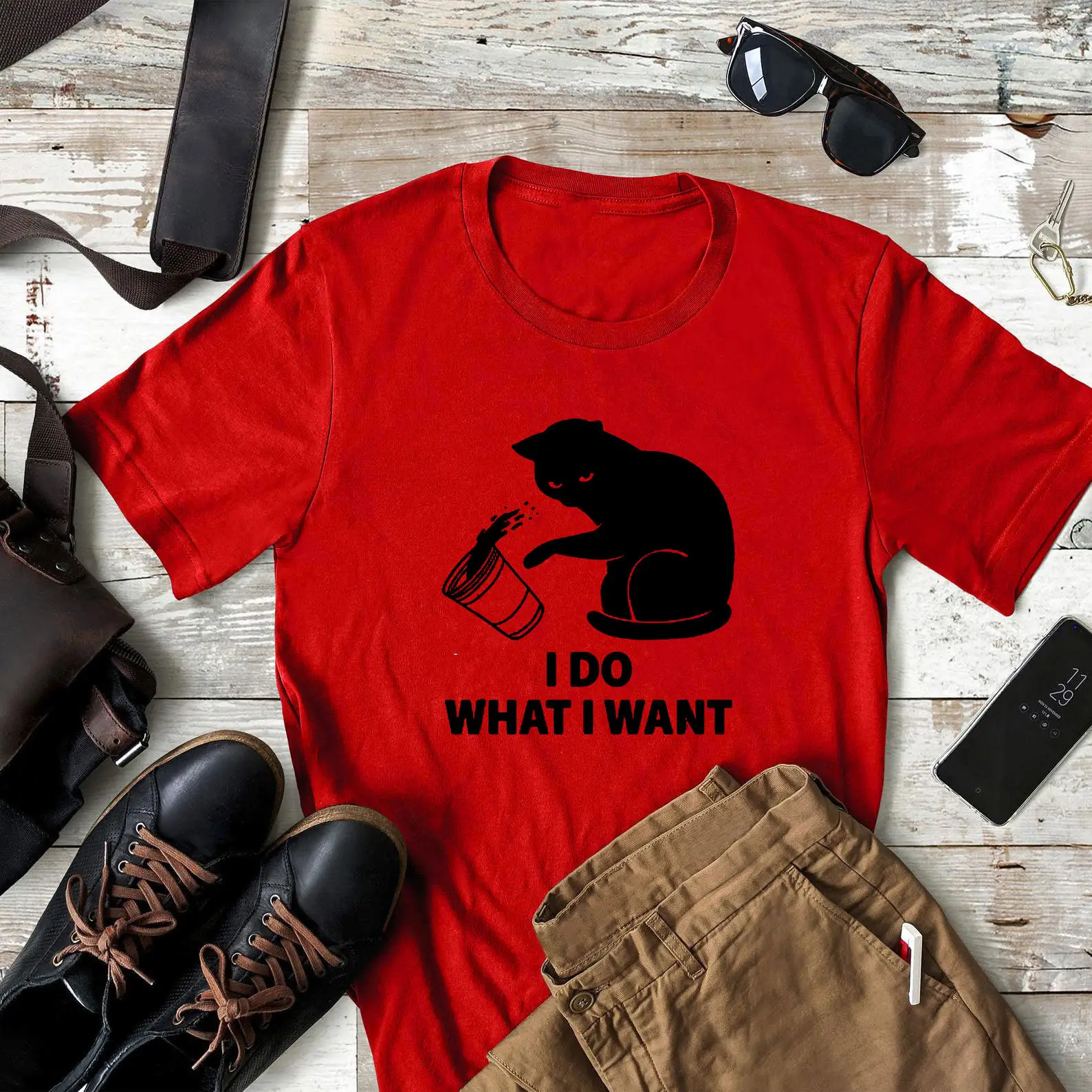 I DO WHAT I WANT Bear Graphic T-Shirt White