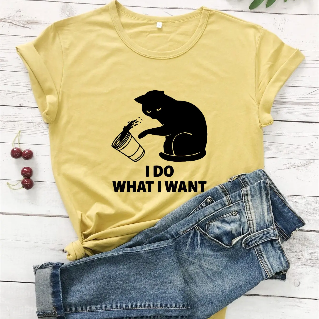 I DO WHAT I WANT Bear Graphic T-Shirt White
