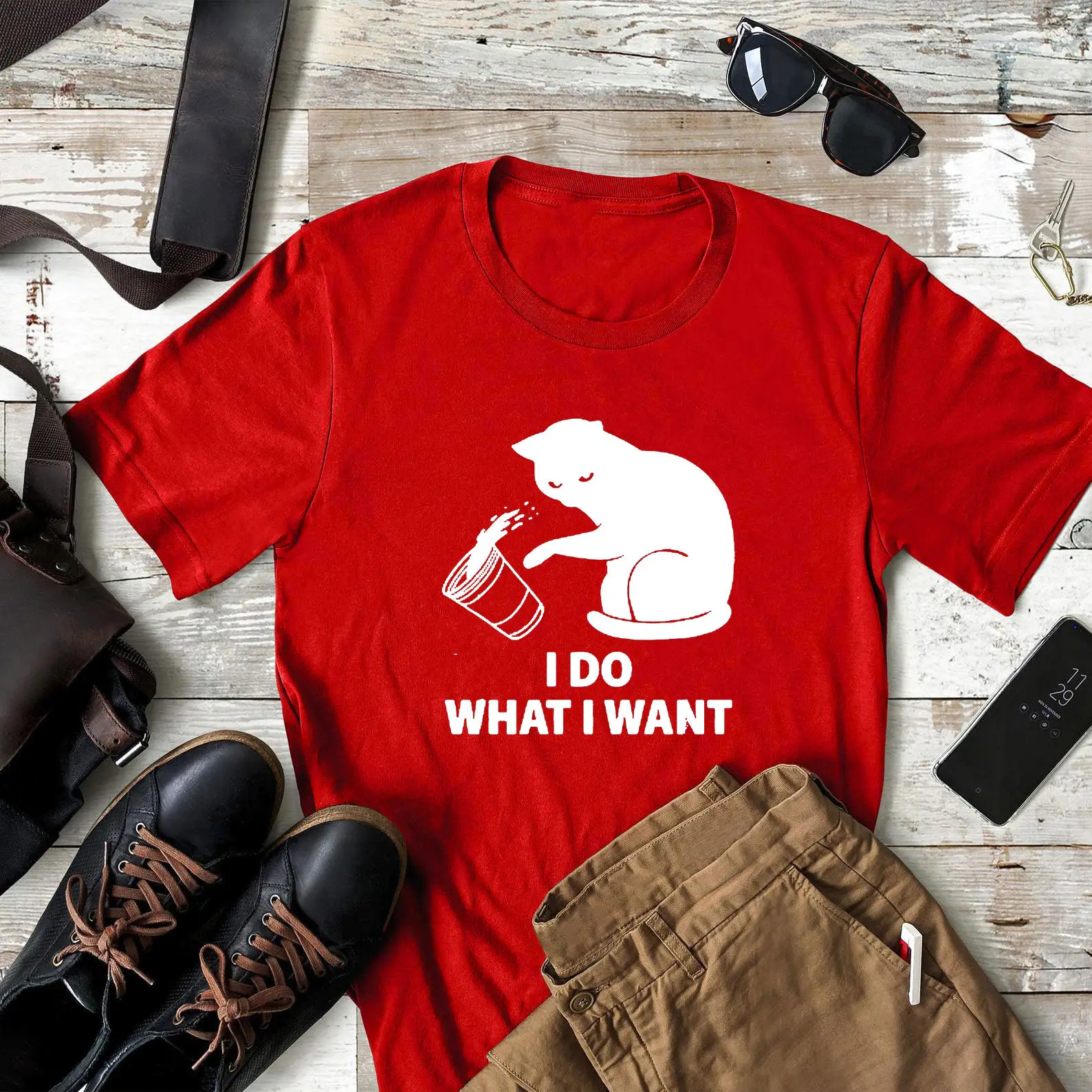 I DO WHAT I WANT Bear Graphic T-Shirt White
