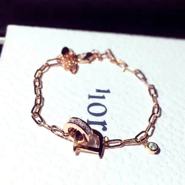 Roses Gold Heart Bracelet with Zirconium Letters - Image 3
