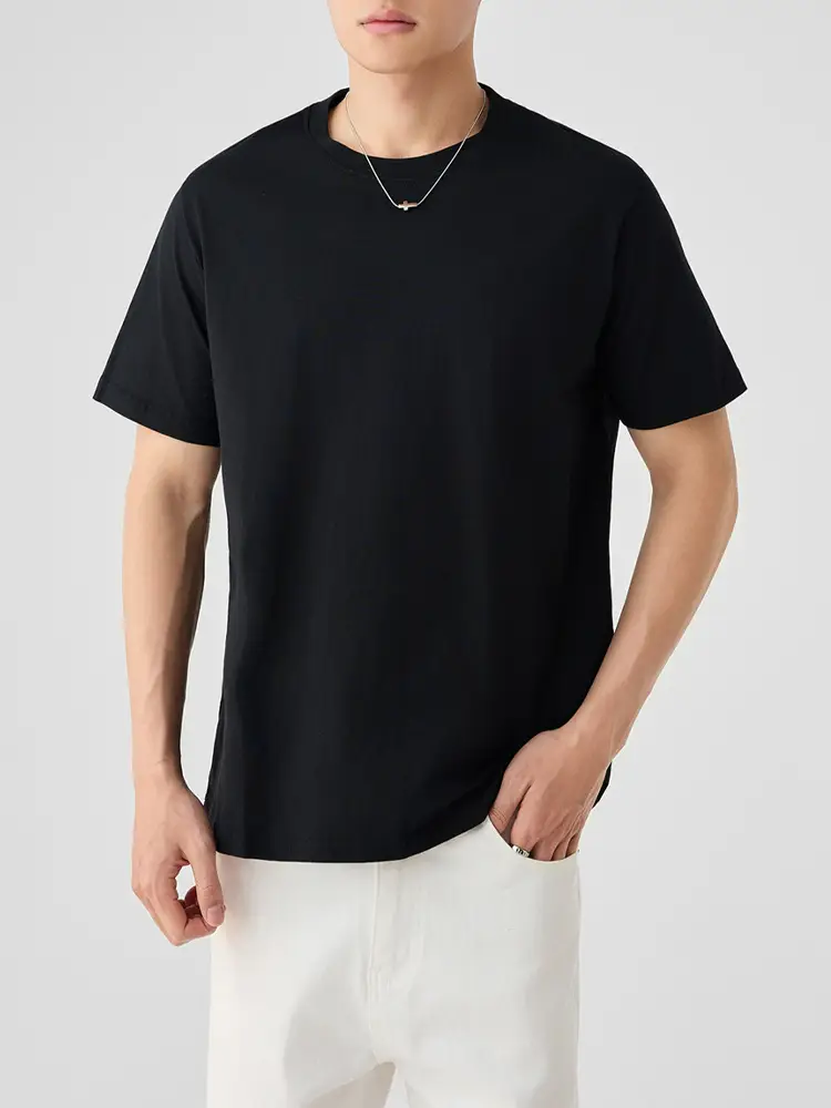 Men Pure Cotton Short Sleeve T-Shirt Black 2025 - Image 10