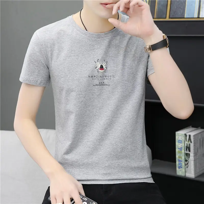 Men's Pink Cotton V-Neck T-Shirt Slim Fit - Image 8