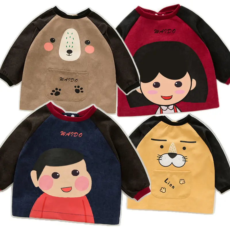 Children's Bear Print Long Sleeve Sweater Brown Black - Image 18