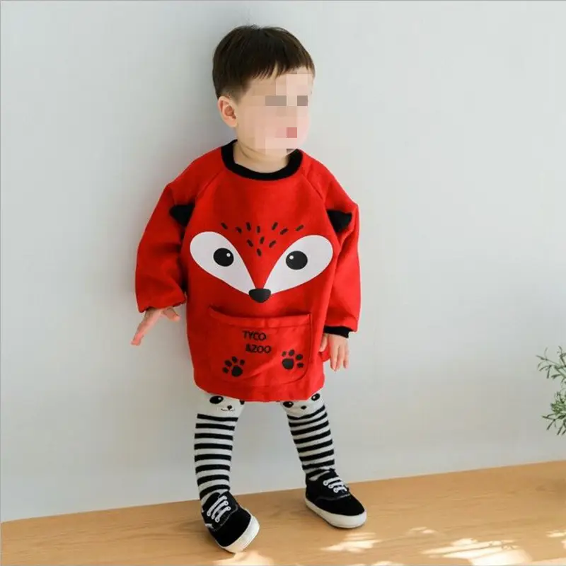 Children's Bear Print Long Sleeve Sweater Brown Black - Image 11