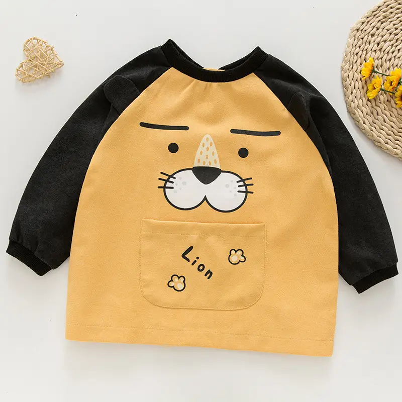 Children's Bear Print Long Sleeve Sweater Brown Black - Image 2