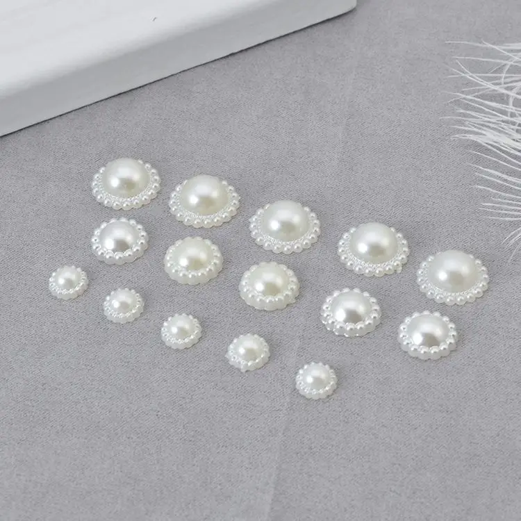 9-18mm Flat Half Sunflower ABS Pearl Jewelry