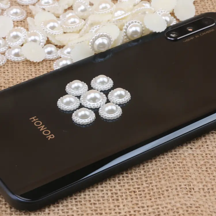 9-18mm Flat Half Sunflower ABS Pearl Jewelry