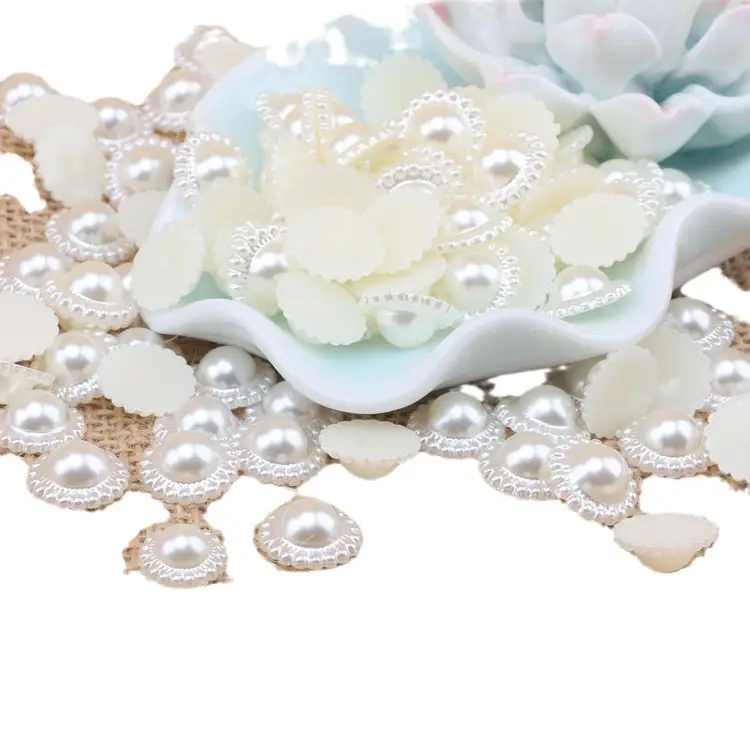 9-18mm Flat Half Sunflower ABS Pearl Jewelry