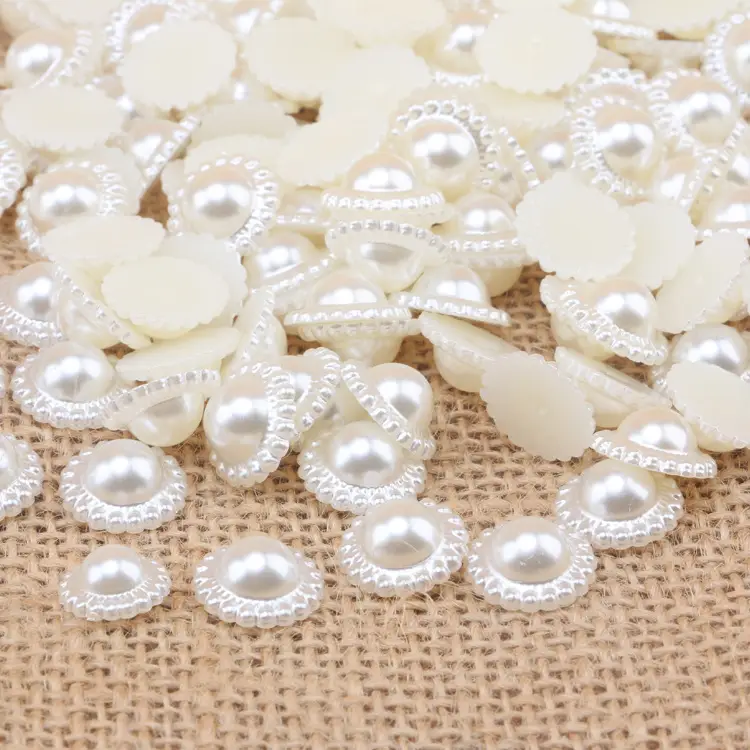 9-18mm Flat Half Sunflower ABS Pearl Jewelry — feature 7