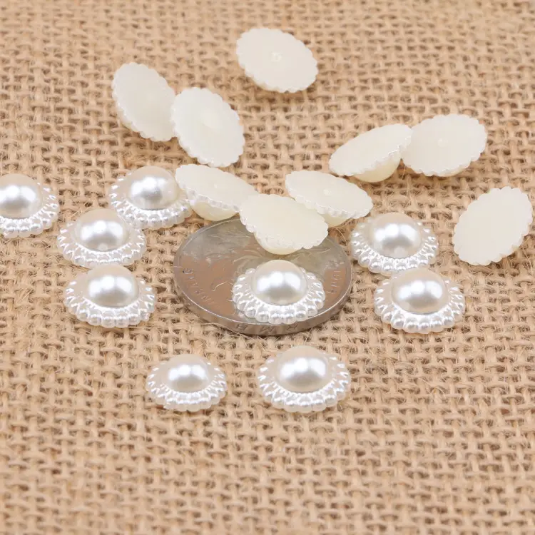 9-18mm Flat Half Sunflower ABS Pearl Jewelry — feature 8