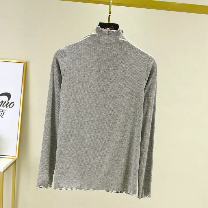 Women Grey High Neck Flashside T-Shirt Slim Fit - Image 13