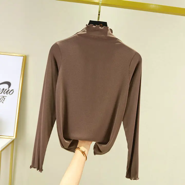 Women Grey High Neck Flashside T-Shirt Slim Fit - Image 7