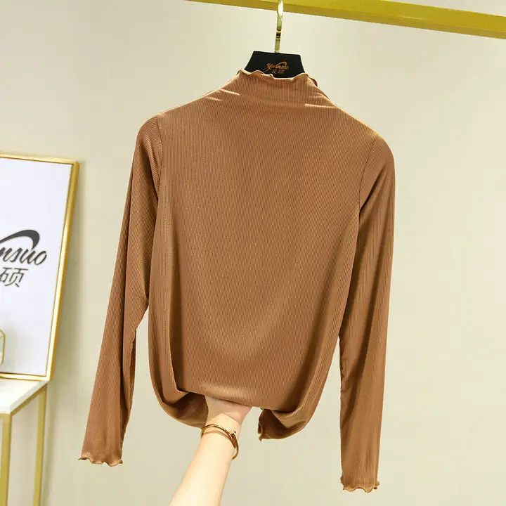 Women Grey High Neck Flashside T-Shirt Slim Fit - Image 8