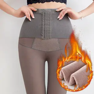 Autumn Winter Fleece Leggings Women High Waist Grey — feature 3