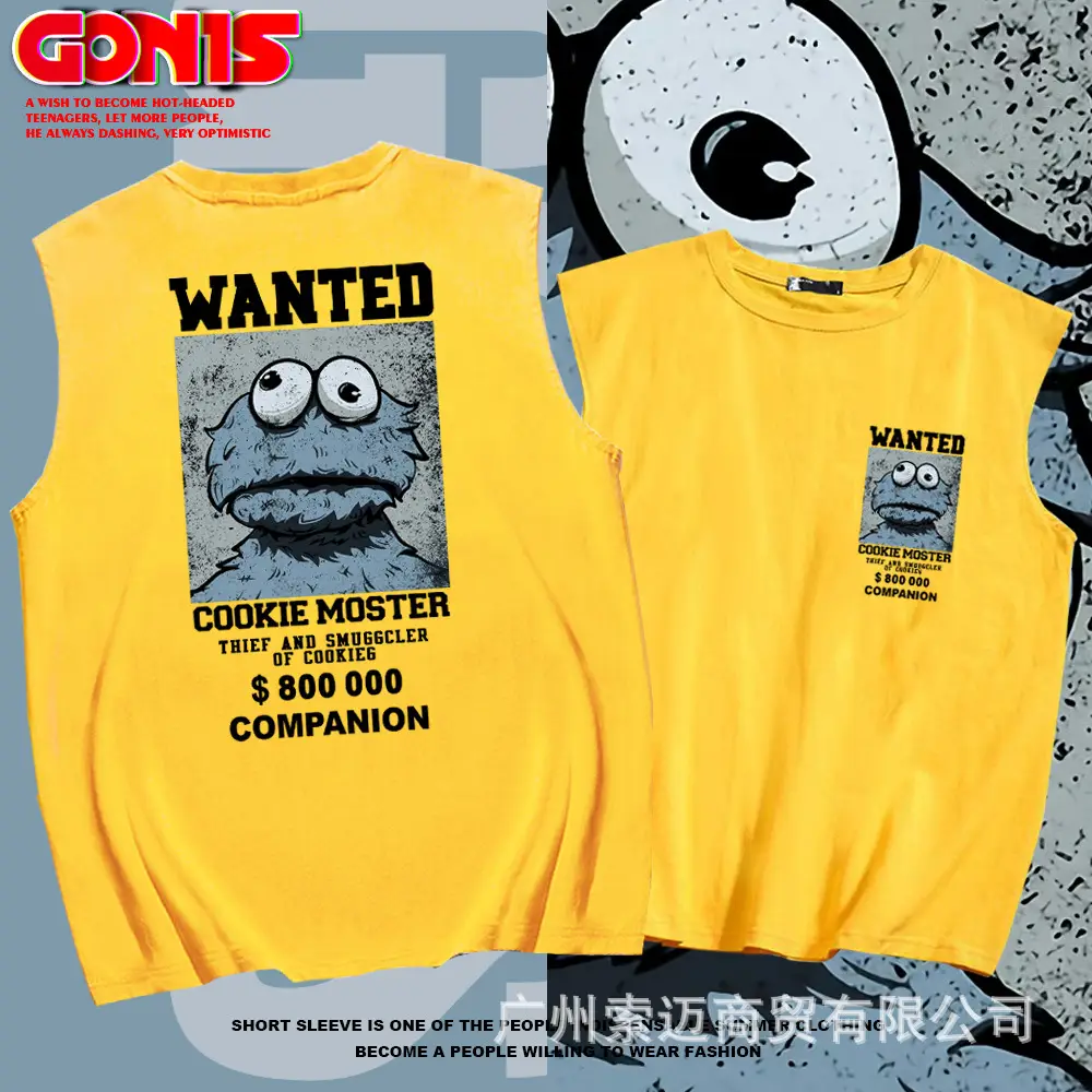 Pink Wanted Cookie Muster Sleeveless Vests for Men Women
