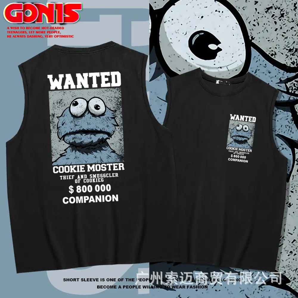 Pink Wanted Cookie Muster Sleeveless Vests for Men Women