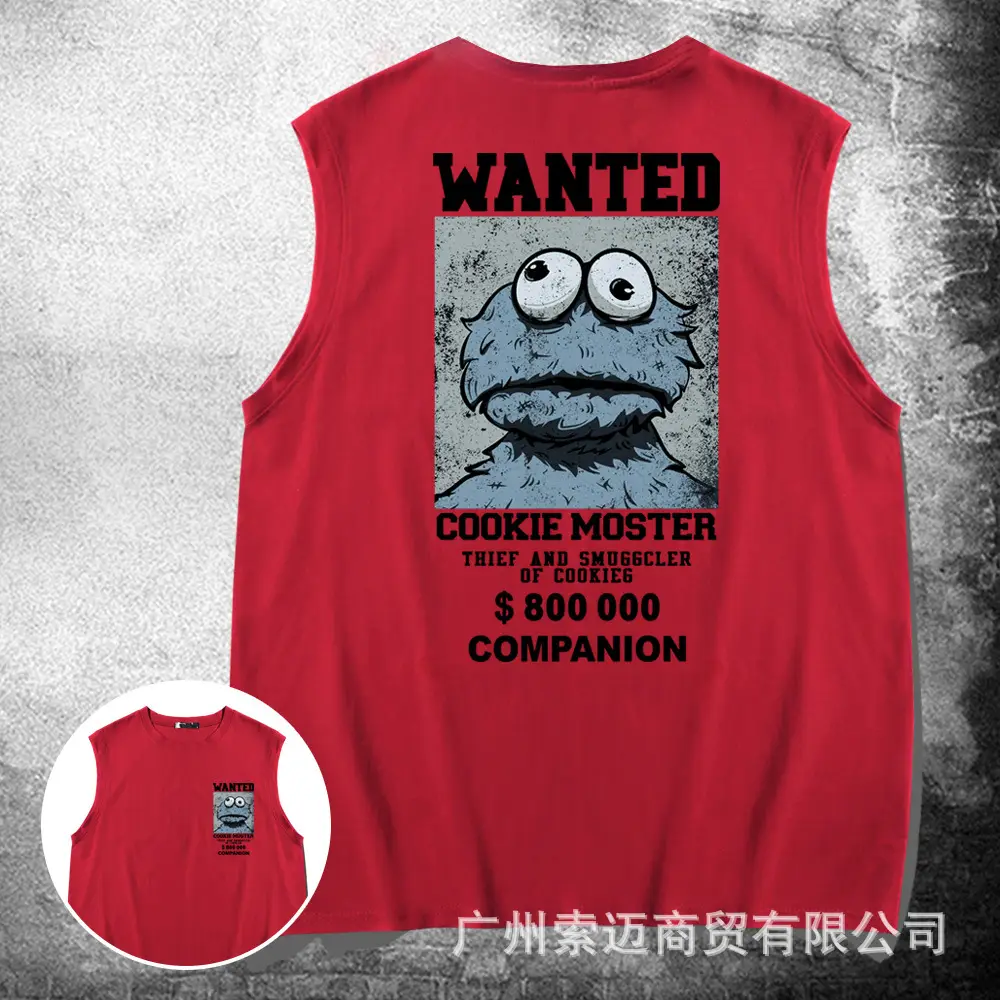 Pink Wanted Cookie Muster Sleeveless Vests for Men Women
