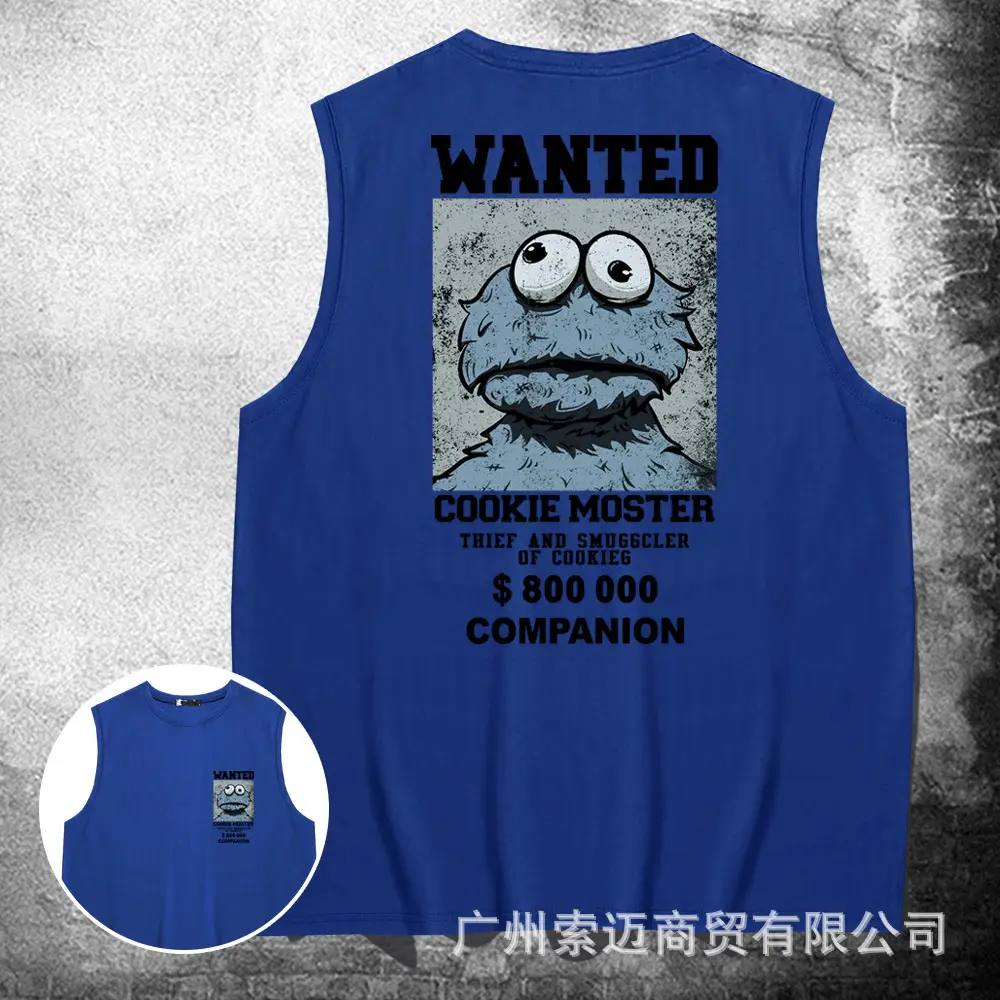 Pink Wanted Cookie Muster Sleeveless Vests for Men Women