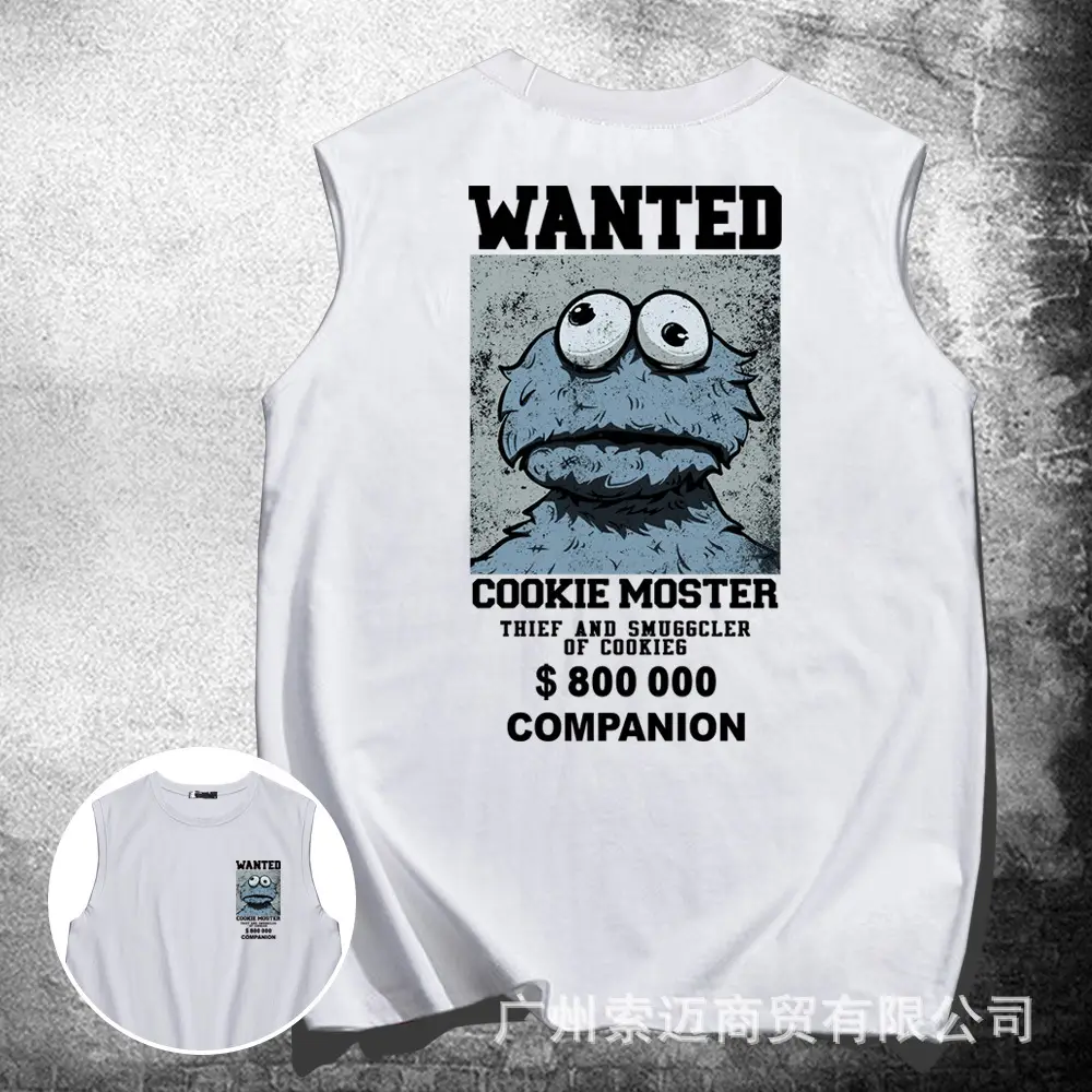 Pink Wanted Cookie Muster Sleeveless Vests for Men Women