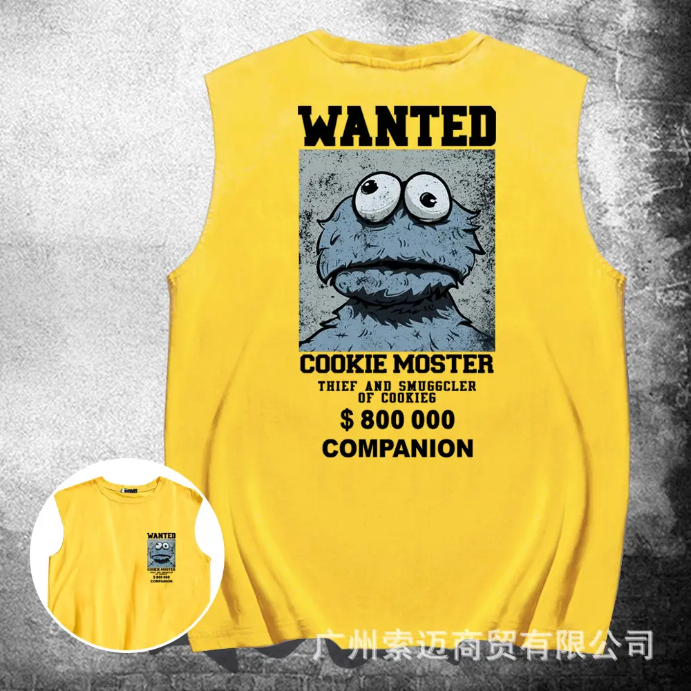 Pink Wanted Cookie Muster Sleeveless Vests for Men Women