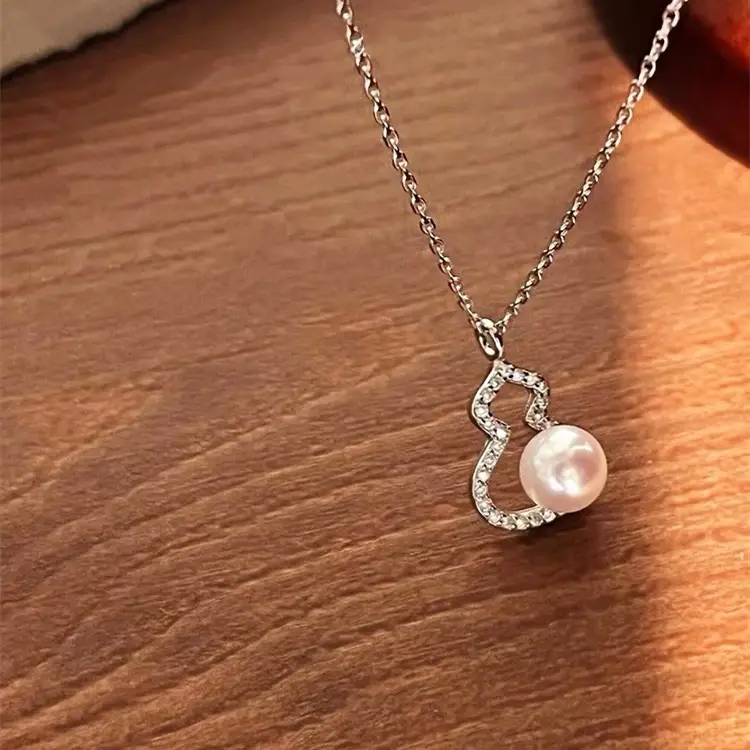 New Chinese Style Pearl Gourd Necklace Women S925 Sterling Silver