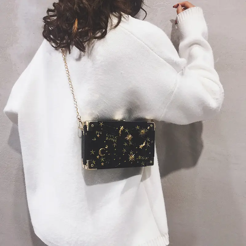 Blue Velvet Star Box Bag for Women - Image 5