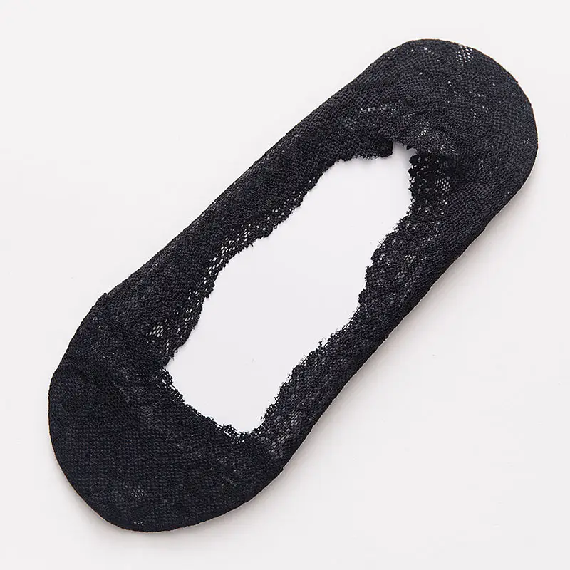 Spring and Summer Shallow Lace Women's Boat Socks Silicone Non-Slip Ice Silk Boat Socks Anti-Fall Invisible Socks Short Socks for Women