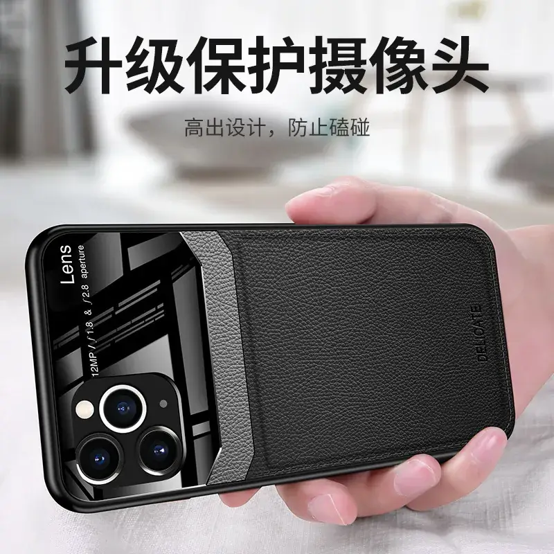 Samsung S25 Leather Camera Case Black with High-End 360° View - Image 5