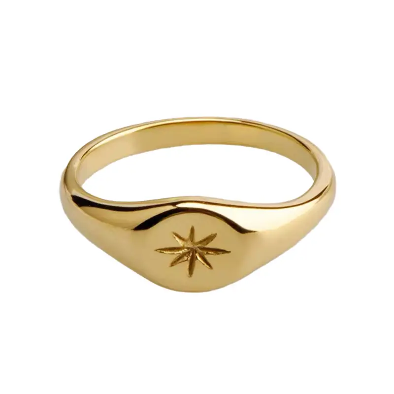 Glossy Gold Finger Ring for Women's Fashion Jewelry - Image 7