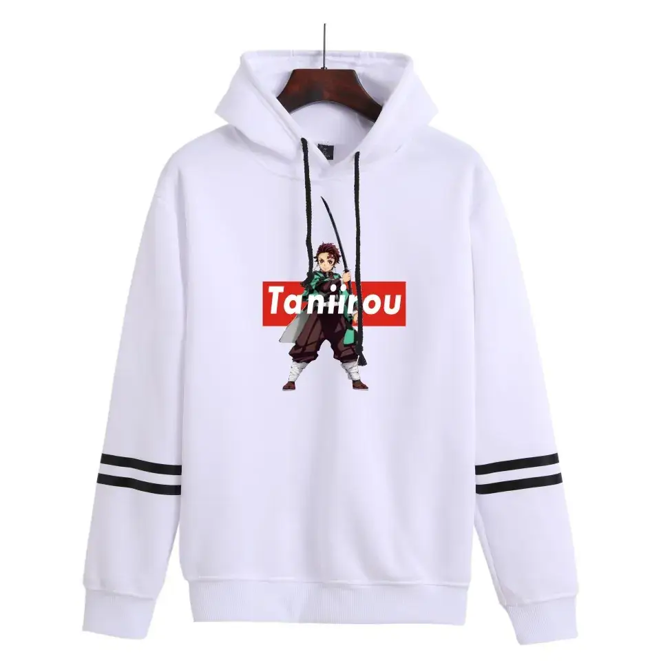 Red Hooded Sweatshirt with White Graphic Print for Men Women