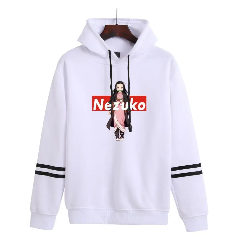 Red Hooded Sweatshirt with White Graphic Print for Men Women
