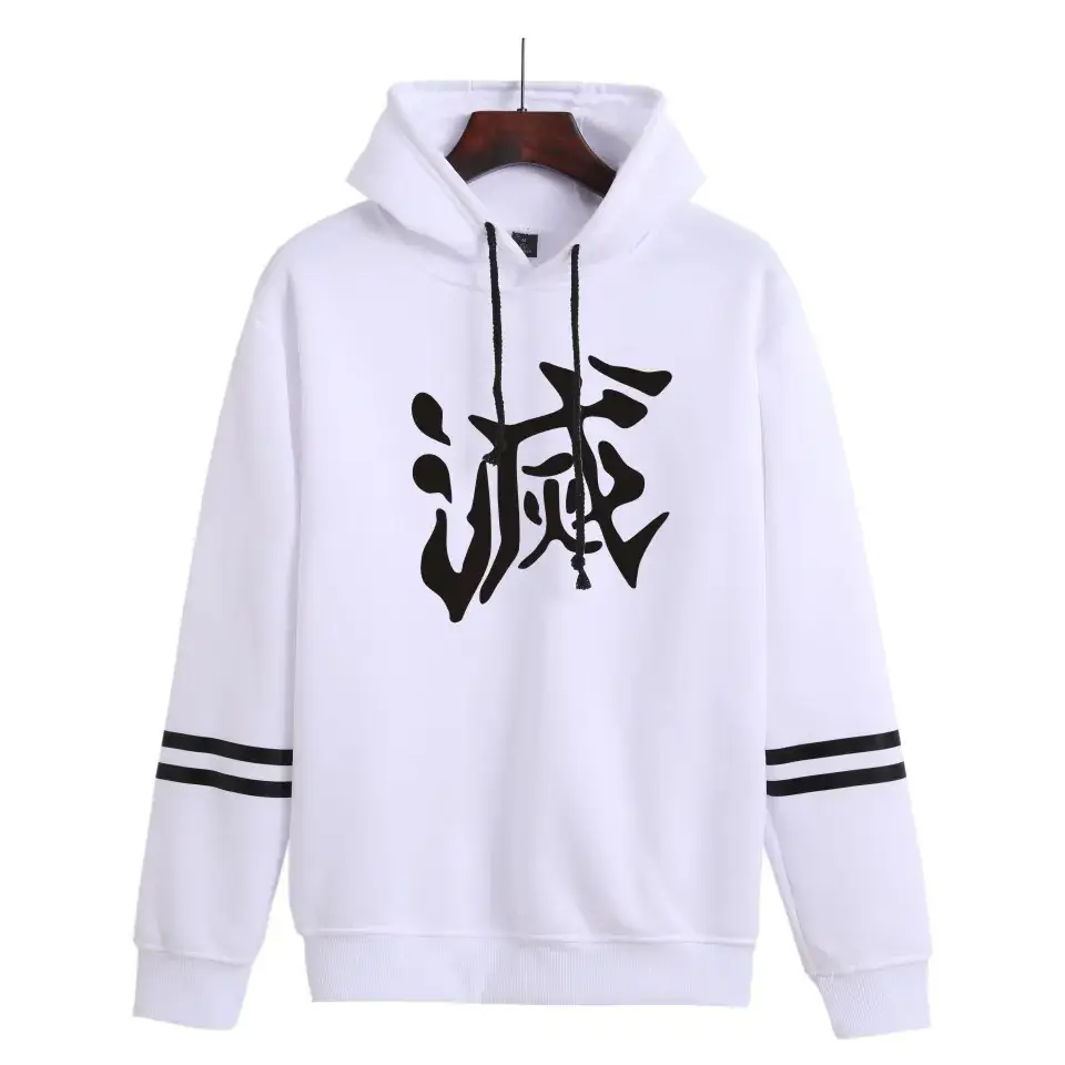 Red Hooded Sweatshirt with White Graphic Print for Men Women