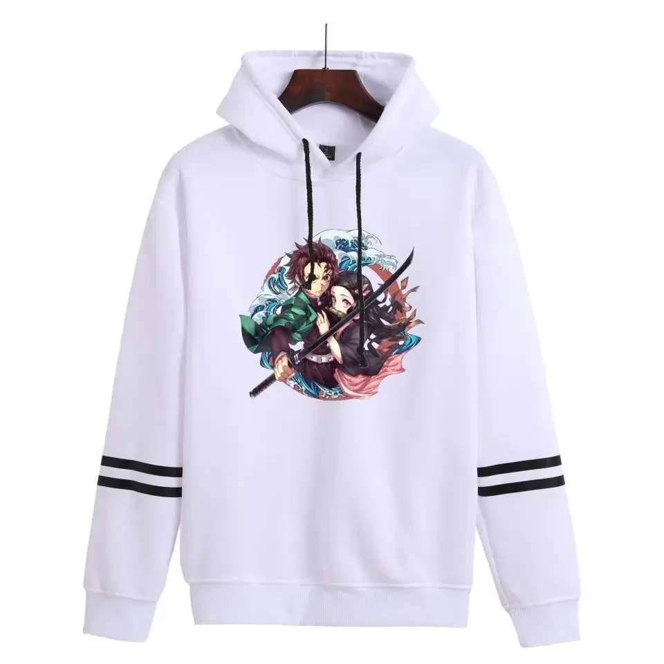 Red Hooded Sweatshirt with White Graphic Print for Men Women