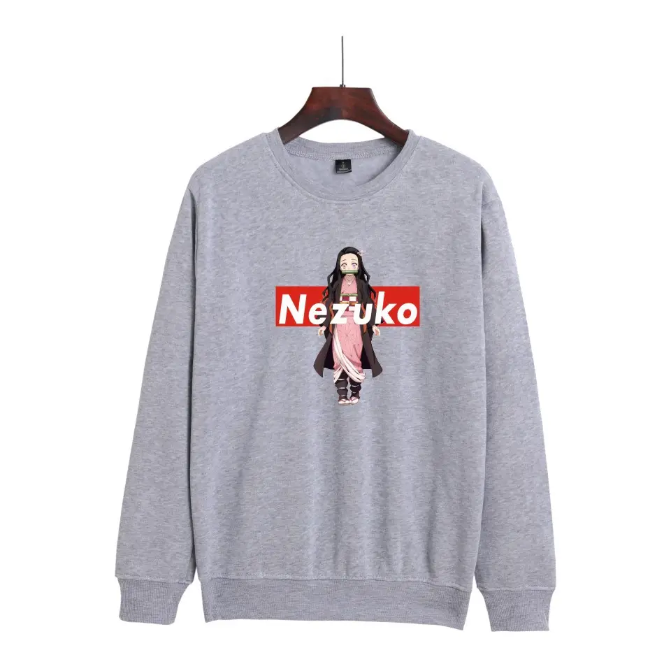 Tanru Ghost Print Sweatshirt Grey for Men Women