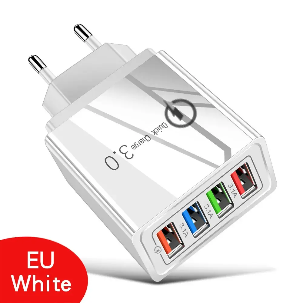 4 USB Mobile Charger 3A Multi Port LED Lamp - Image 2