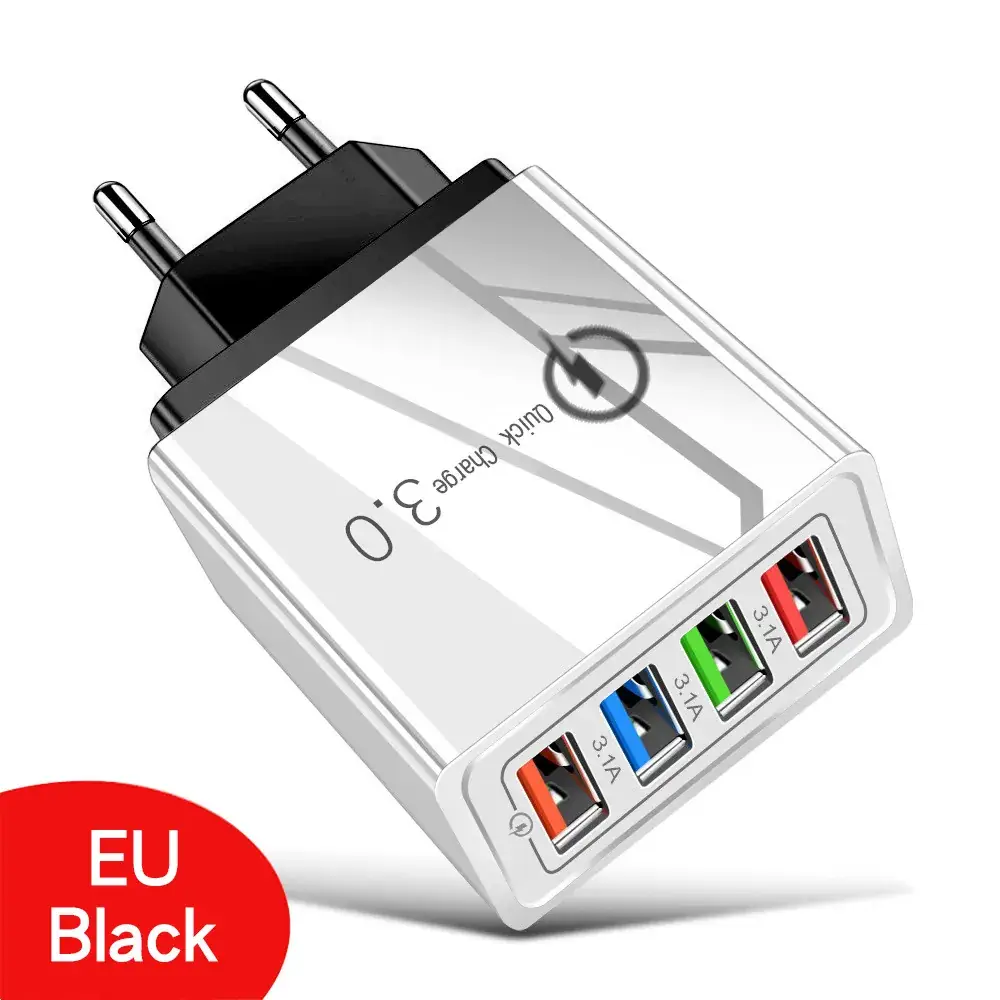 4 USB Mobile Charger 3A Multi Port LED Lamp - Image 3