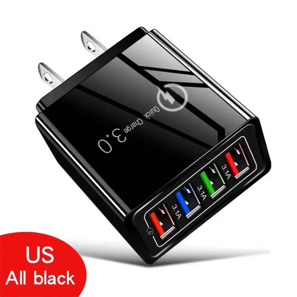 4 USB Mobile Charger 3A Multi Port LED Lamp - Image 4