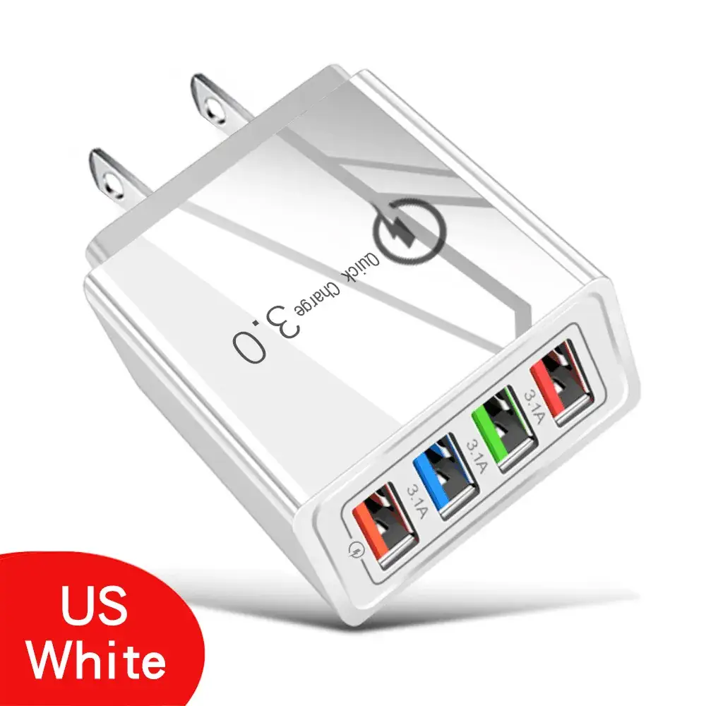 4 USB Mobile Charger 3A Multi Port LED Lamp - Image 5