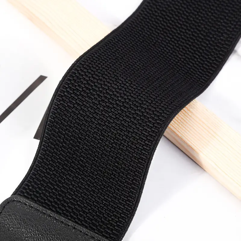 Elastic Flower Belt for Women Black Sparkly - Image 4