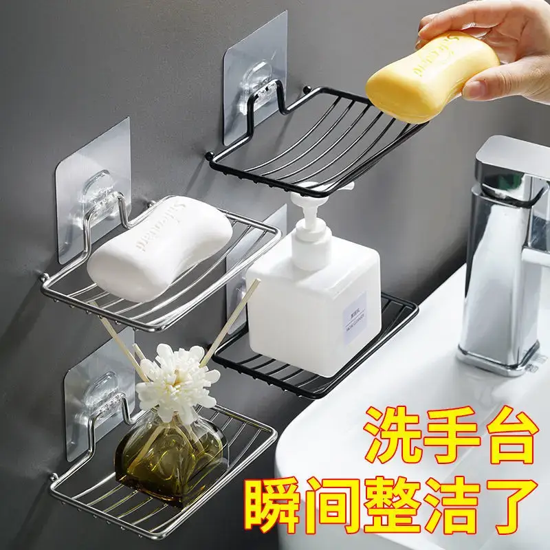 Stainless Steel Wall-Mounted Soap Rack with Double Layer Storage - Image 13