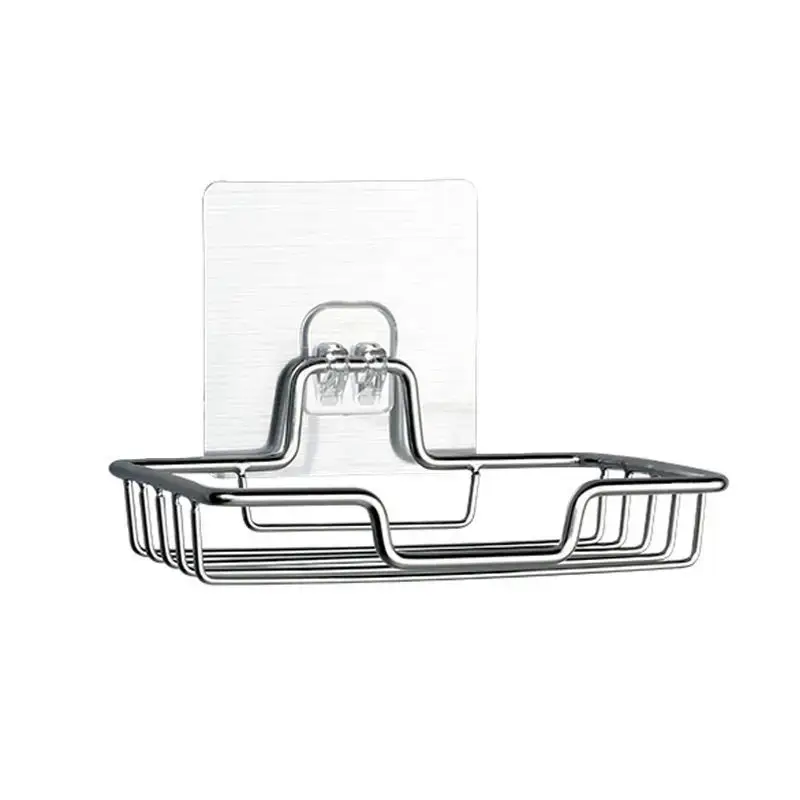 Stainless Steel Wall-Mounted Soap Rack with Double Layer Storage - Image 3